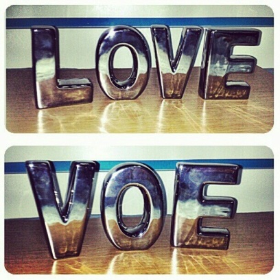 letras decorativas in love tok & stok acabamento metalizado