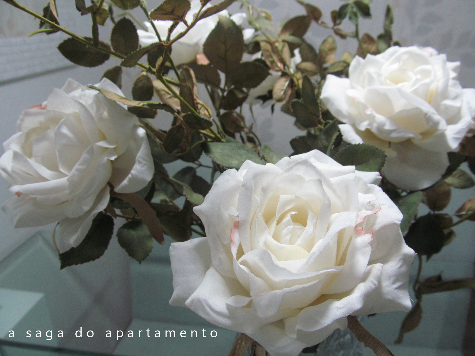 rosas brancas artificiais | a saga do apartamento